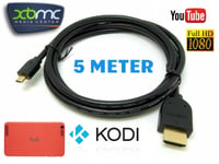 5m Long Micro HDMI to HDMI Cable Lead for Tesco Hudl 1 & Hudl 2 HDTV 1080P