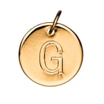 Bokstavshänge cirkel G – Ø12 mm, mässing pläterat med 9 karat guld