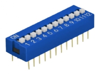 Delock DIP sliding switch 12-digit 2.54 mm pitch THT vertical - DIP-switch - blå (paket om 2)
