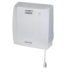 SaatSaa 2kw IP23 Downflow Bathroom Heater, Electric Fan Heater, Wall Mounted, Splash Proof, 2 Heat Setting, Pull Cord, White, A+, CE Approved