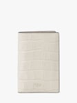 Mulberry Shiny Croc Effect Leather Passport Cover, Eggshell