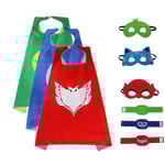 Pyjamashjältarna, PJ masks - Mantel, ögonmask och armband Grön PJ Masks Gekko -grön