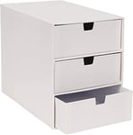 Bigso Box of Sweden rangement de tiroir pour documents et fournitures de bureau – organiseur bureau avec 3 compartiments – module de rangement bureau en panneaux de fibres et papier – blanc