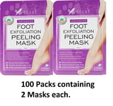 100 x Eclat Pair of  Exfoliating Foot Peeling Masks - Soften, Repair, Hard Skin