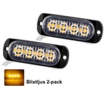 markeringsljus blixtljus orange ledlampor  2-pack 12v 24v led Orange