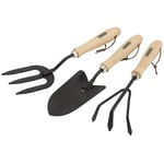 1x Draper Carbon Steel Hand Fork Cultivator And Trowel With Hardwood Handles