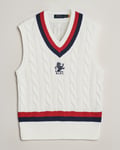 Polo Ralph Lauren Cotton Knitted Cricket Vest Deckwash White
