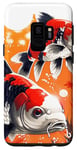 Galaxy S9 three koi fishes lucky japanese carp asian goldfish cool art Case