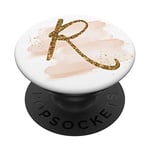 Monogram Initial Letter R Personalized Script on White Gift PopSockets PopGrip: Swappable Grip for Phones & Tablets