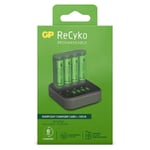 GP Batteriladdare med dockningsstation + 4st GP 2100 ReCyko uppladdningsbara AA batterier