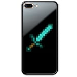 Apple Iphone 7 Plus Svart Mobilskal Med Glas Minecraft