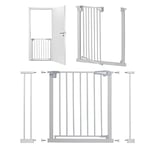 Barrière de sécurité pour Porte et escaliers MoMi PAXI, Extensible de 75 à 82 cm, barrière de sécurité pour Enfant avec 2 rallonges de 7 et 14 cm incluses, Montage à Pinces - sans perçage
