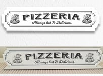 Pizzaria Vit skylt - Pizzariaskylt med stativbasen 35x80cm beer, home bar