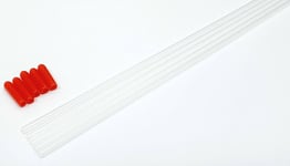 RC Receiver Wire Aerial Tube Protector Plastic Antenna Pipe Red Cap Clear x 5