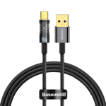 Baseus Explorer Auto Power-Off USB-A til USB-C Kabel, 100W, 1m - Svart