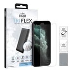 EIGER Tri Flex for iPhone 11 Pro Max/XS Max High Impact Anti Scratch/Anti Shock Multi Layer Screen Protector (1 Pack) in CLEAR with Cleaning Kit.