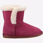 Hush Puppies Ashlynn Womens Leather Casual Faux Fur Ankle Boots Pink