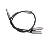 3Pcs Headset Splitter Cable 3.5mm Silver Headphone Splitters Mic Cables For FST