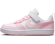 NIKE Court Borough Low RECRAFT (PS) Sneaker, White/Pink Foam, 28 EU