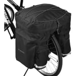 Sacoche de vélo spacieuse 60 litres pour le coffre + housse de pluie, noir