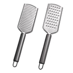 Yumi V Cheese Slicers Handheld, Set of 2 Cheese Grater Grater Stainless Steel Kitchen Grater Shredder Micro Grater Razor Sharp Teeth Easy to Grate Ideal for Vegetables, Fruits, Nuts, Garlic, Cheese