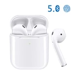 fengzhi Bluetooth Headsets i12 TWS, Wireless Earbuds Touch Control POP-UP Auto-pairing In-ear Bluetooth 5.0 Headphones Auto-Pairing IPX7 Waterproof Noise Cancelling Earphones for Sports-White