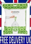 Brabantia PerfectFit Bin Liners (Size G/23-30 Liter) Thick Plastic Trash Bags wi