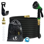 VOUNOT Flexible Garden Hose 50FT Expandable Magic Water Hose Pipe with 10 Modes Water Spray Nozzles, Black