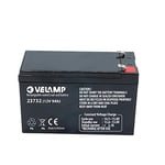 VeLamp 23732 Batterie rechargeable au plomb, connexions Faston, 12V 9Ah. Idéal pour les lumières de secours, les systèmes de vidéosurveillance, les alimentations sans coupure, les loisirs, Noir