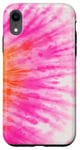 Coque pour iPhone XR Rose Tie Dye Retro Tie Dye Lunettes Bohème Watercolo