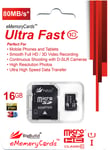16GB MicroSD Memory card for Praktica Luxmedia WP240, Z212 camera 80MB/s