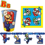Nintendo Super Mario Bros 3 Piece Party Set - 8 Paper Cups, 16 Napkins, 1 Banner