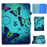 iPad 7th Generation 10.2" Case Slim Shell PU Leather Folio Flip Shockproof Multi Angle Stand Smart Cover Auto Sleep Wake Case with Pencil Holder for Apple iPad 10.2 2019 (Butterfly)