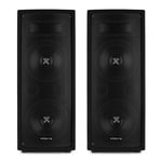 Pair of Passive PA Speakers 2 Way Bass Reflex DJ Disco System Double 8" 1600w