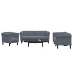 3 personers sofa velour mørkegrå