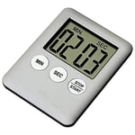 Wawer Timer Alarm Clock,Large LCD Digital Kitchen Time, Magnetic Count Down Up Clock Alarm for Time Management, Kitchen Timer, Workout Timer,Race (Silver)