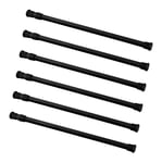 Lopbinte Small Tension Rods for Cabinets Cupboard Bars for RV Closets Refrigerator, Spring Rods 11.8 to 19.6 Inches, 6 Packs (Black)