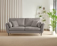 Ida 3 Seater Soft Velvet Upholstered Sofa With Scatter Cushions And Birch Wood Frame