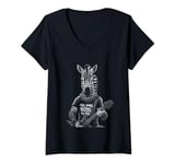 Womens Zebra Final Boss t shirt the rock Vintage Music V-Neck T-Shirt