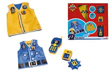 Simba - Sam le Pompier - Kit de Policier - Déguisement - Veste de Sécurité Réversible, Talkie Walkie, Badge, Caméra - 109252478038