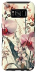 Coque pour Galaxy S8 Orchidée aquarelle motif fleurs sauvages graphique