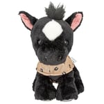 Depesche 13186 Miss Melody - Doudou Cheval Black Angel en Noir et Blanc, Peluche d'environ 20 cm avec Tapis de Selle