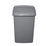 RTS Large Plastic Bullet & Swing Top Bin Rubbish Trash Waste Garbage Recycle Can Bins With Lid For Kitchen Home Garden Office Green Silver Cream Black 10,30,50 Litres (Silver, 30 Litre Swing Bin)