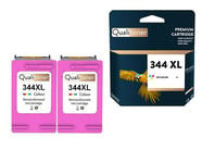 QUALITONER - x2 Cartouches compatibles pour HP 344 XL 344XL (C9363EE) compatibles HP HP DeskJet 5700 5740 5745 5900 5940 5943 5950 6500 6520 6540 654