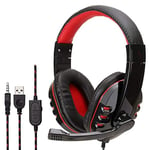 Wired Stereo Gaming Headsets USB Headphone Gamer With Microphone Headset Gamer for PS4/MP3/PC/Computer Headphones for Gamer Red
