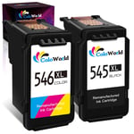 ColoWorld Remanufactured Ink Cartridges for Canon 545 546 XL PG-545XL CL-546XL combopack with Canon PIXMA MG2550S TS3150 TS3350 MG3050 TR4550 TS205 MG2450 MG2950S MX495 TS3450 Printers Black & Colour