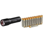 LED Lenser 501046, P7 LED Lampe de Poche Box, aluminium, noir, 13 x 3,7 x 13 cm avec piles Amazon Basics