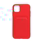 iPhone 11 Silikonskal med Korthållare - Röd Röd