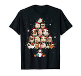 Guinea Tree Pig Christmas with Snowman Xmas lover Animals T-Shirt
