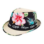 Boland 52226 - Chapeau Ibiza avec motif de fleurs, beach party,chapeau de soleil, carnaval, fête à thème